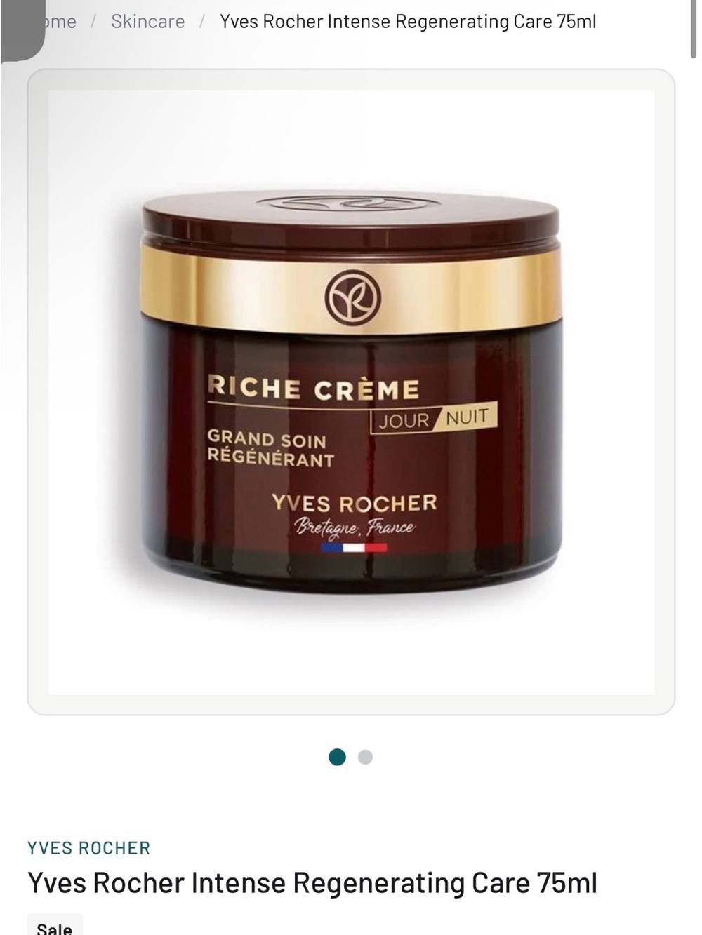Yves Rocher Riche Crème Regenerating Cream - 75ml - Picture 2 of 5